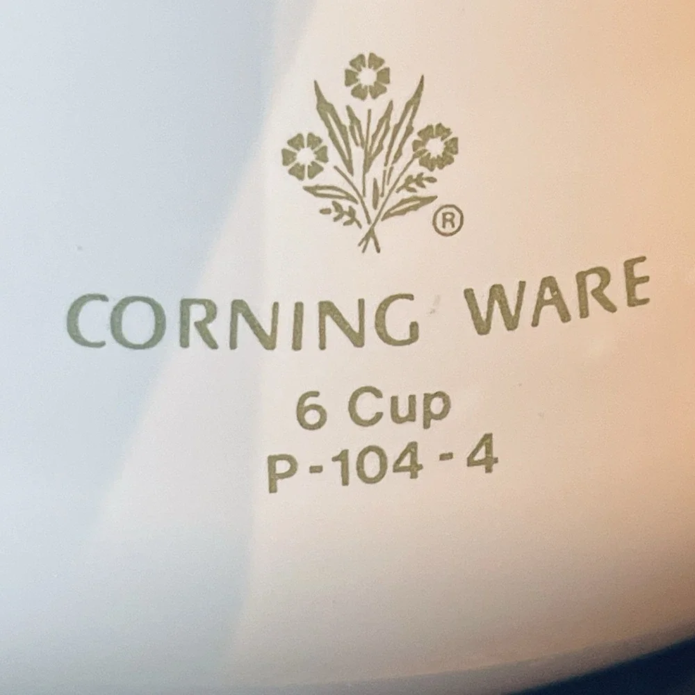 VTG Corning Ware 6 Cup Tea Pot P-104  Floral Bouquet Stovetop Kettle Retro 70s